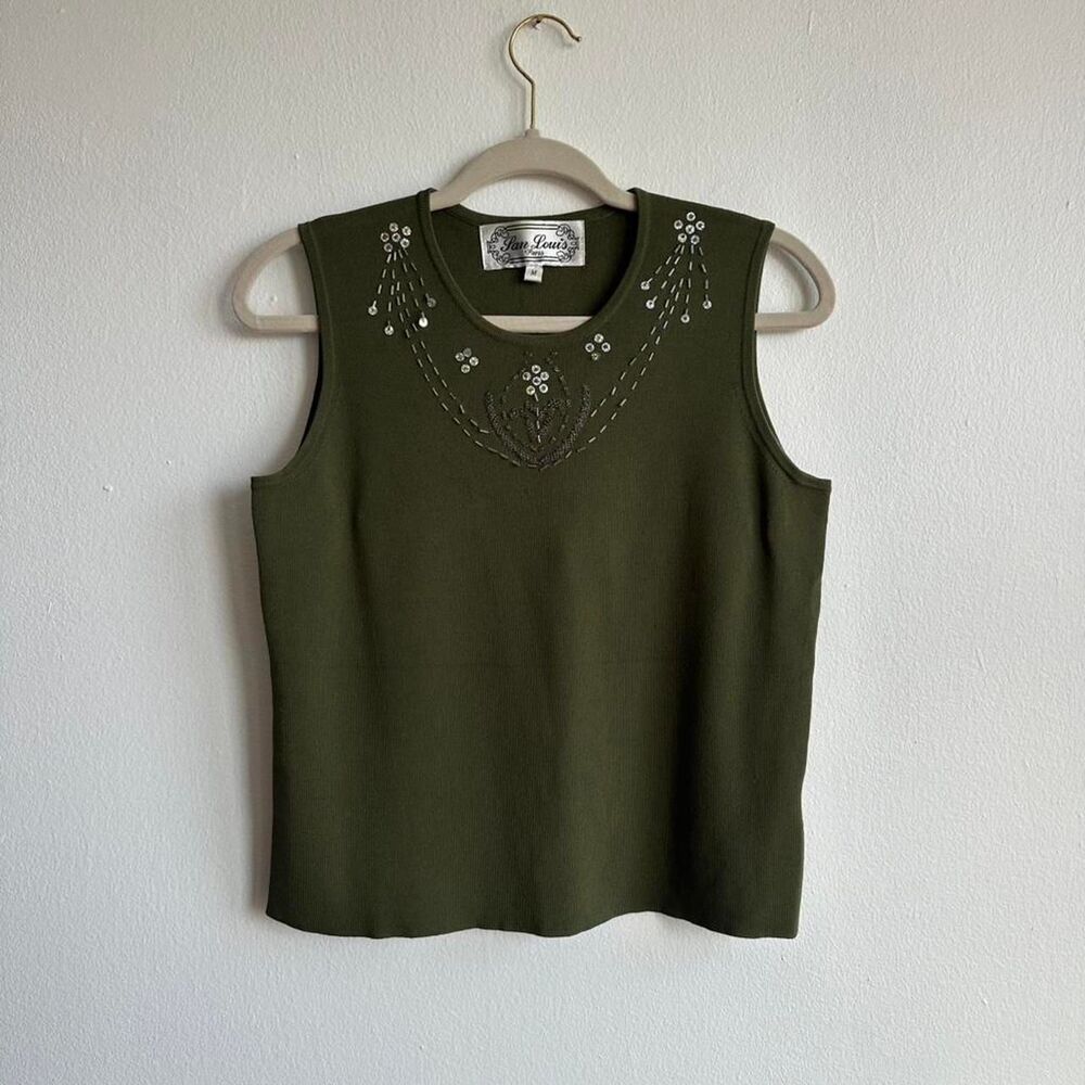 Pan Louis Women's Green and Khaki Vest